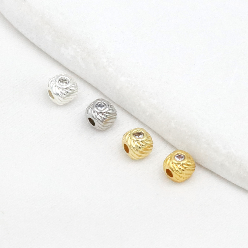 MYK3730-100 pieces/bag of 18k zircon petal DIY spacer beads
