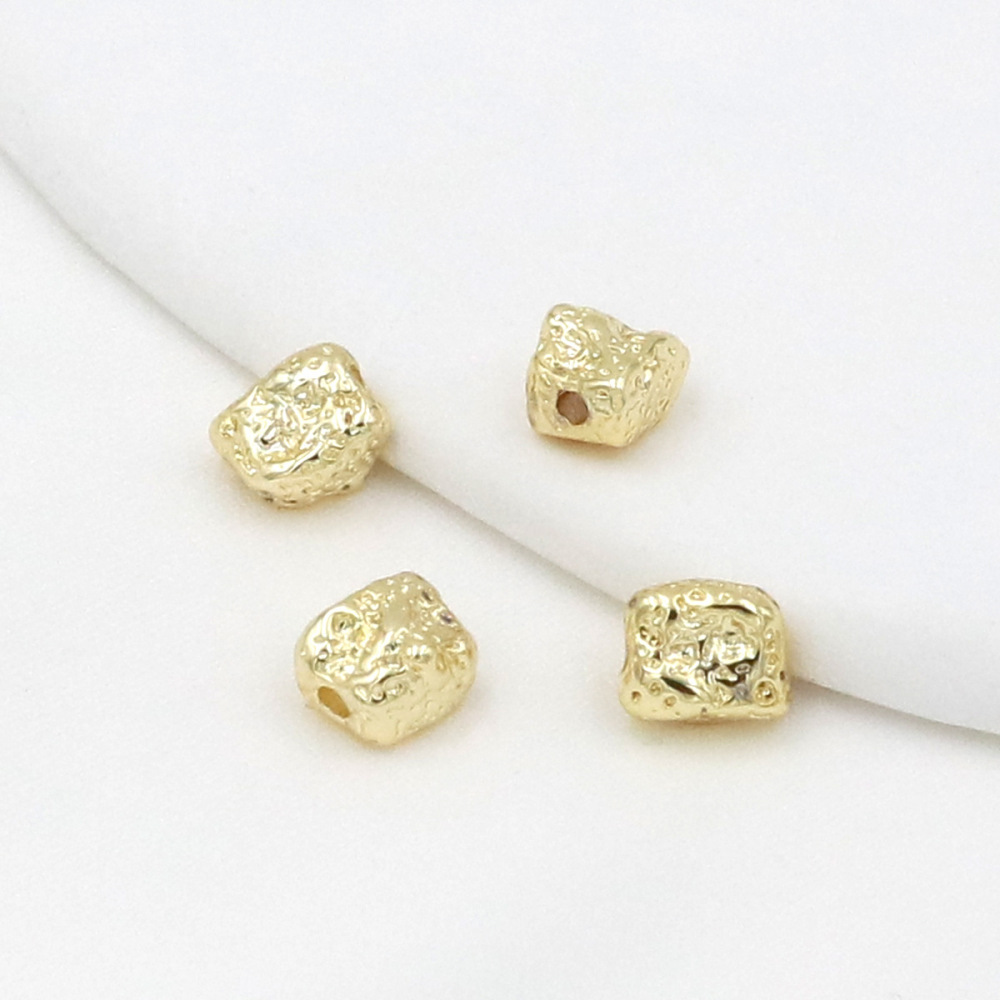 MYK3729-100 pieces/bag of 18K speckled irregular-shaped loose silver spacer beads