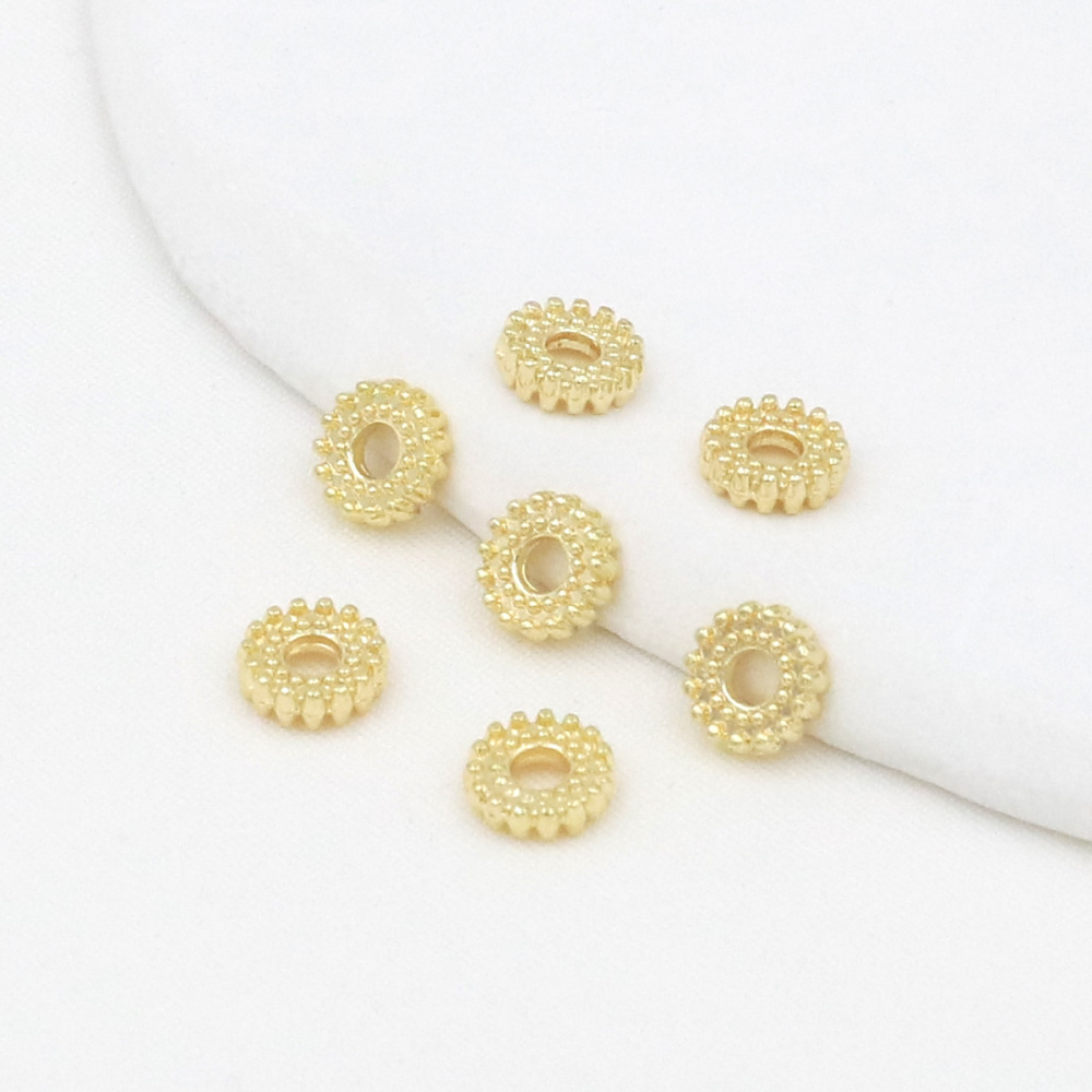 MYK3721-100 pieces/bag 18K gear spacer bead bracelet necklace accessory