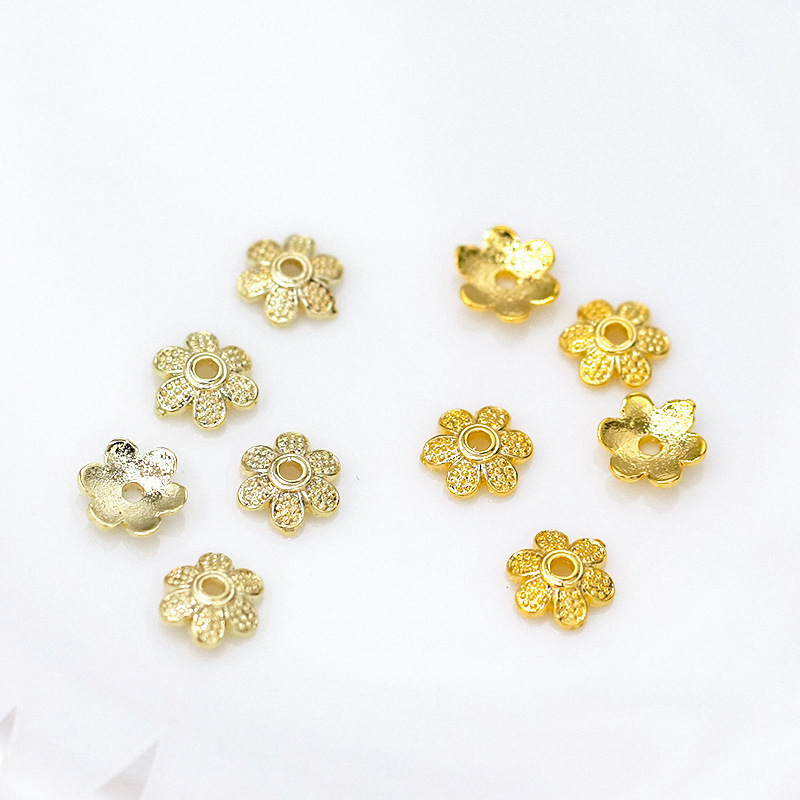 MYK3735-100 pieces/bag 18K floral bead holder/spacer