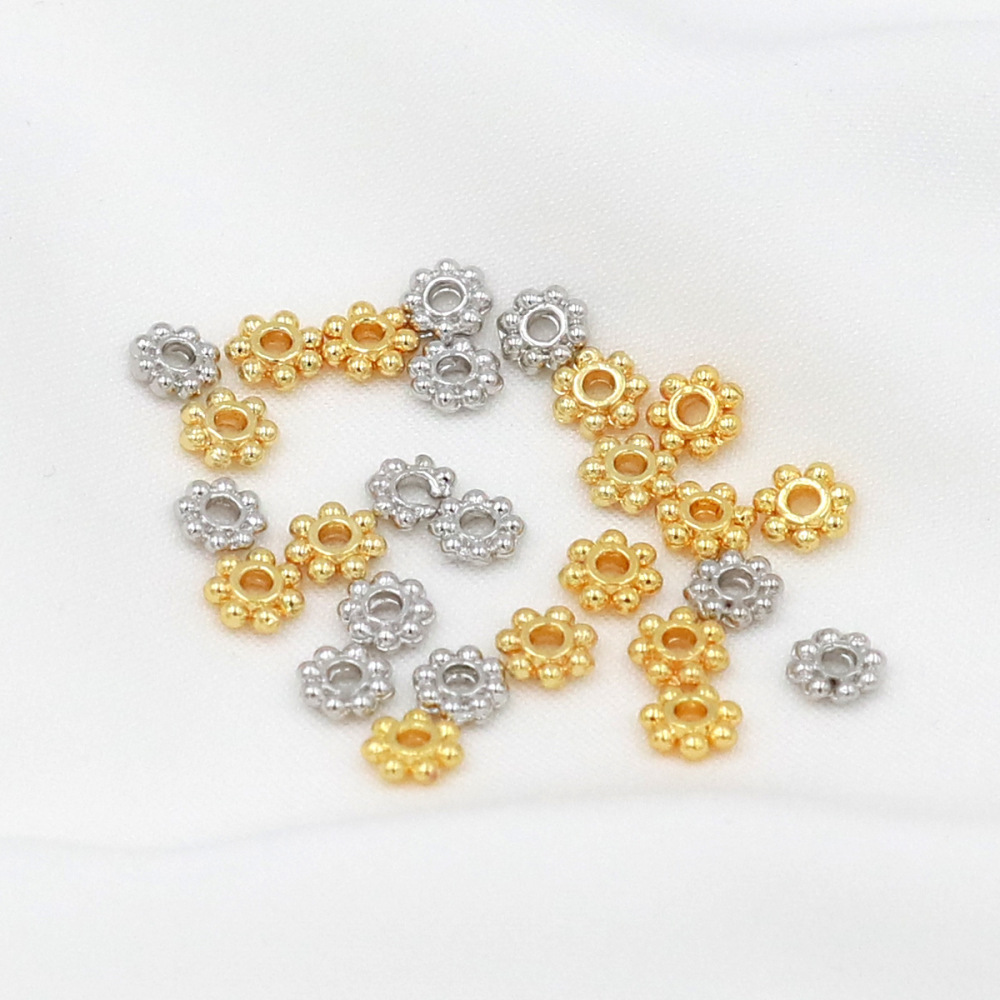 MYK3724-100 pieces/bag of 18K snowflake-shaped spacers for DIY jewelry accessories