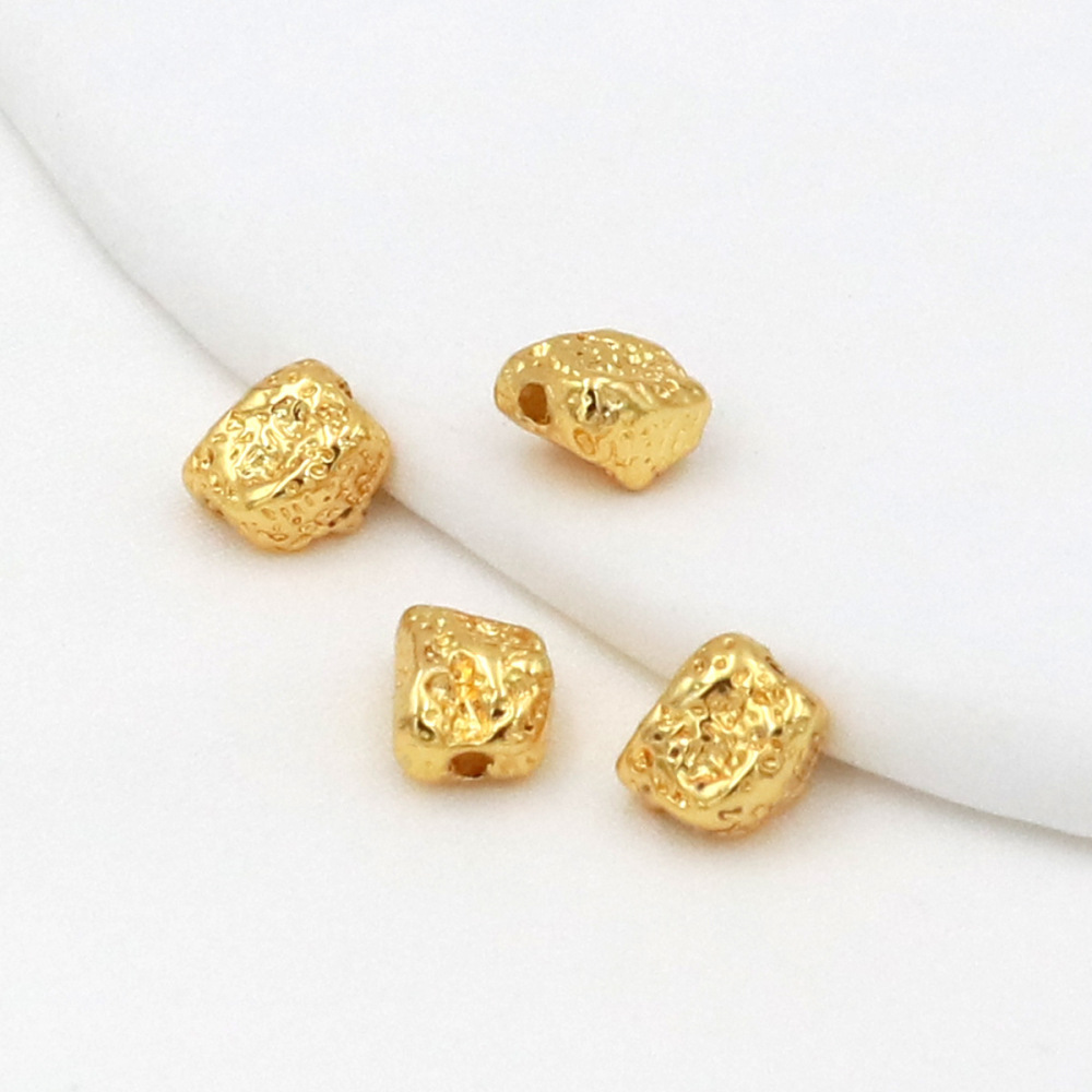 MYK3729-100 pieces/bag of 18K speckled irregular-shaped loose silver spacer beads