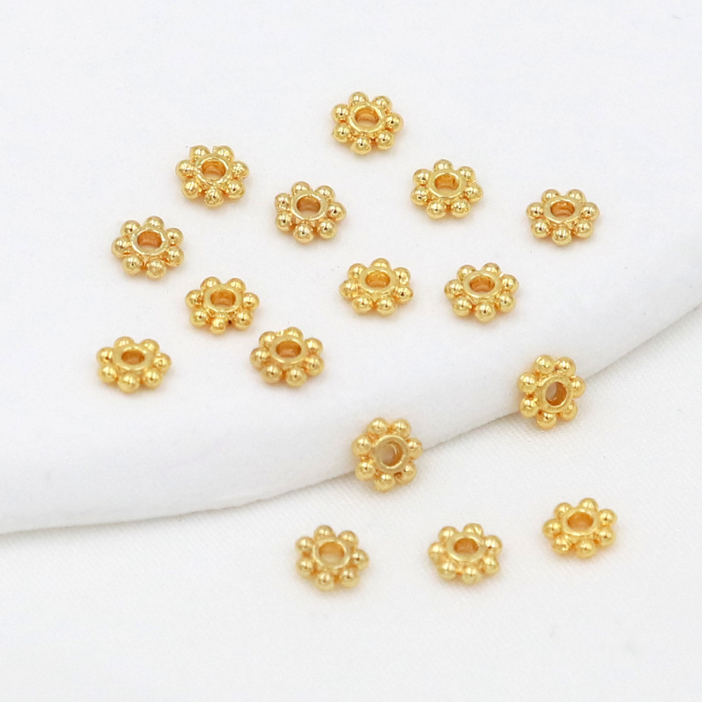MYK3724-100 pieces/bag of 18K snowflake-shaped spacers for DIY jewelry accessories
