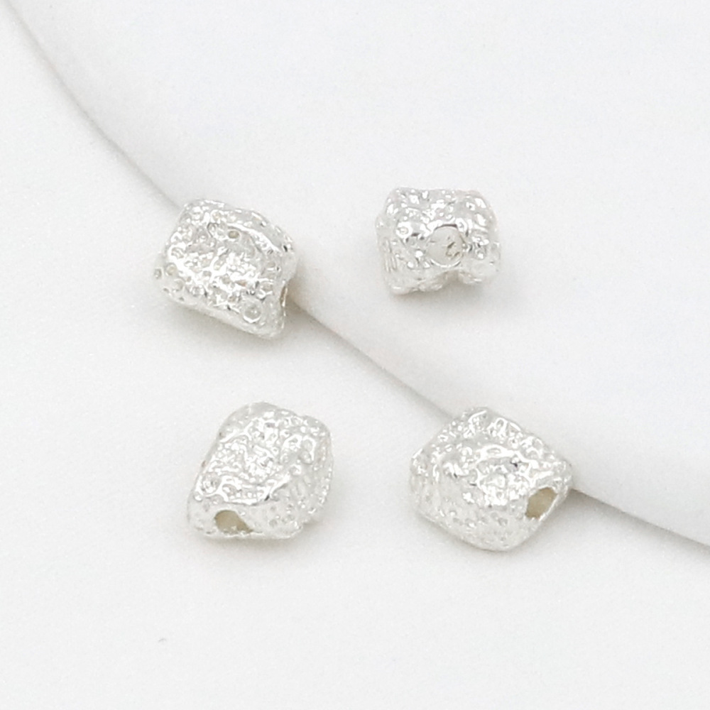 MYK3729-100 pieces/bag of 18K speckled irregular-shaped loose silver spacer beads