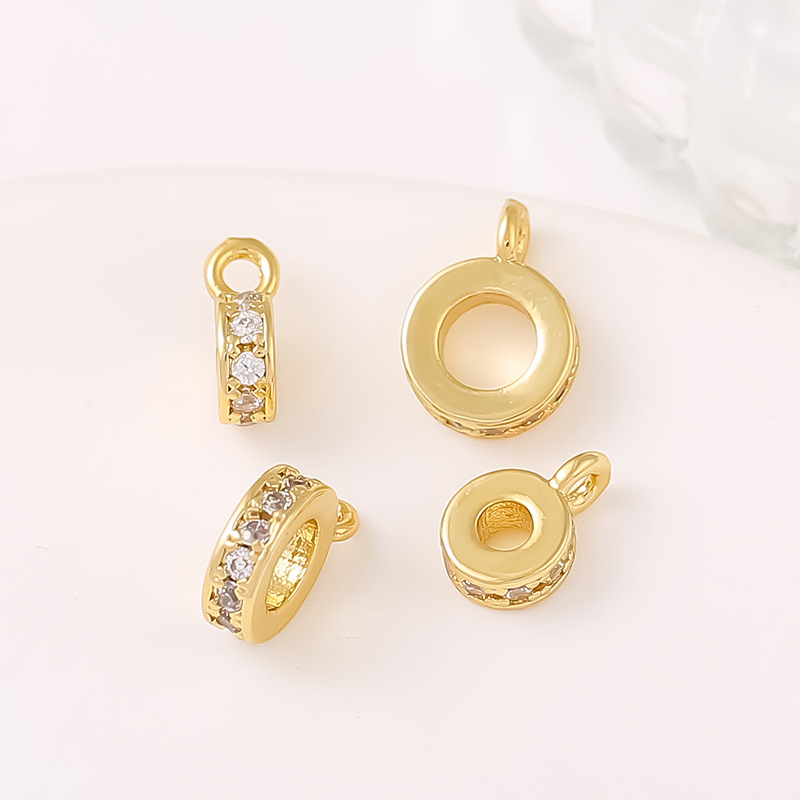 MYK3715-100 pieces/bag of 18K zircon-set single pendant spacer beads