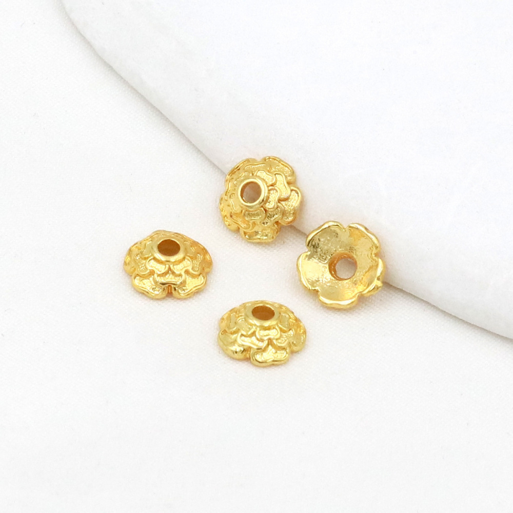 MYK3735-100 pieces/bag 18K floral bead holder/spacer