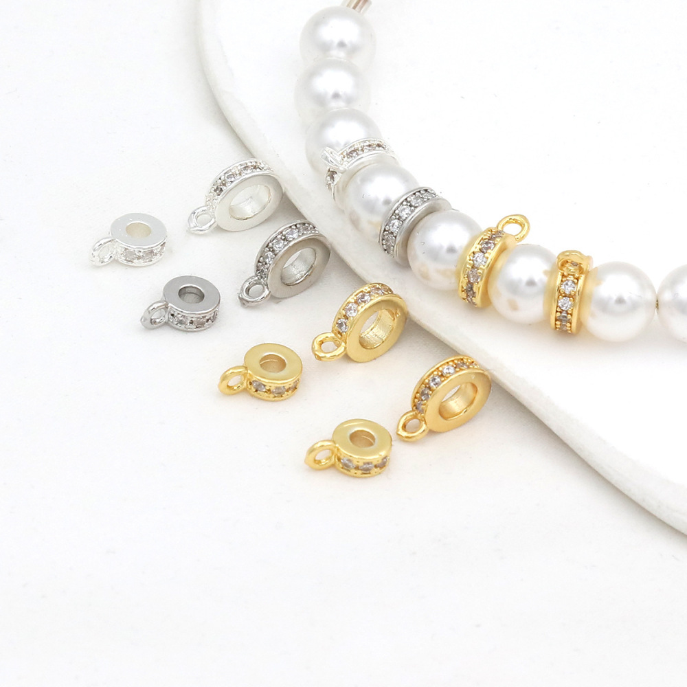 MYK3715-100 pieces/bag of 18K zircon-set single pendant spacer beads