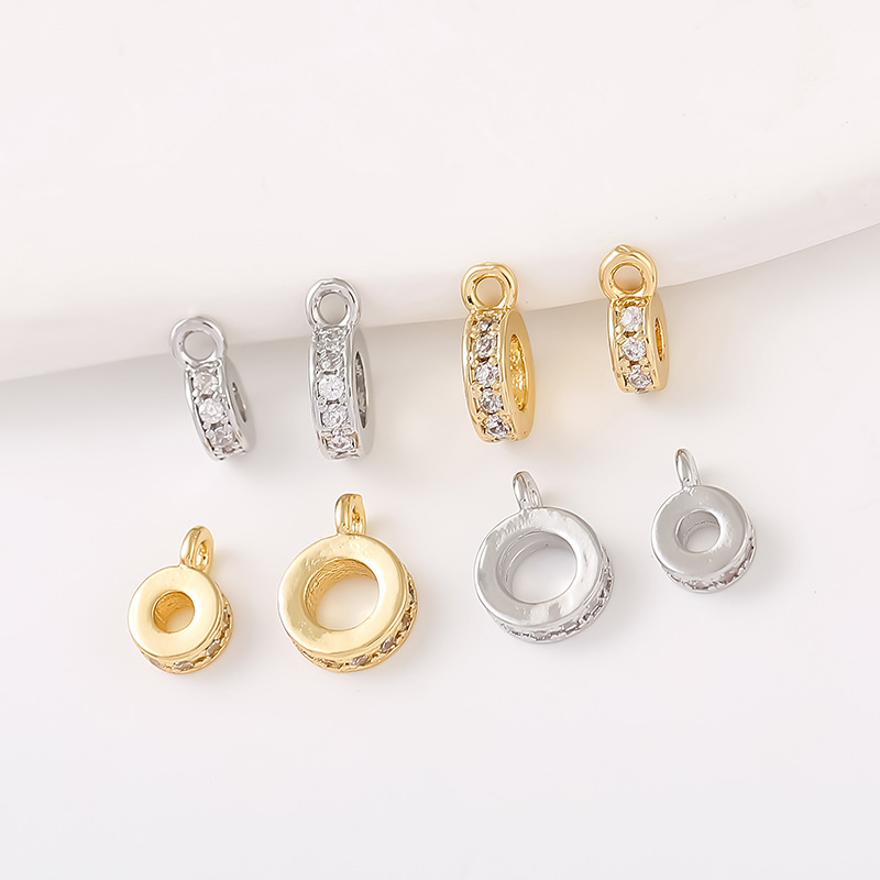 MYK3715-100 pieces/bag of 18K zircon-set single pendant spacer beads