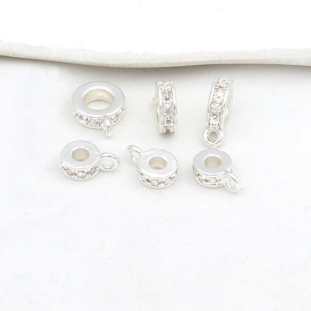 MYK3715-100 pieces/bag of 18K zircon-set single pendant spacer beads