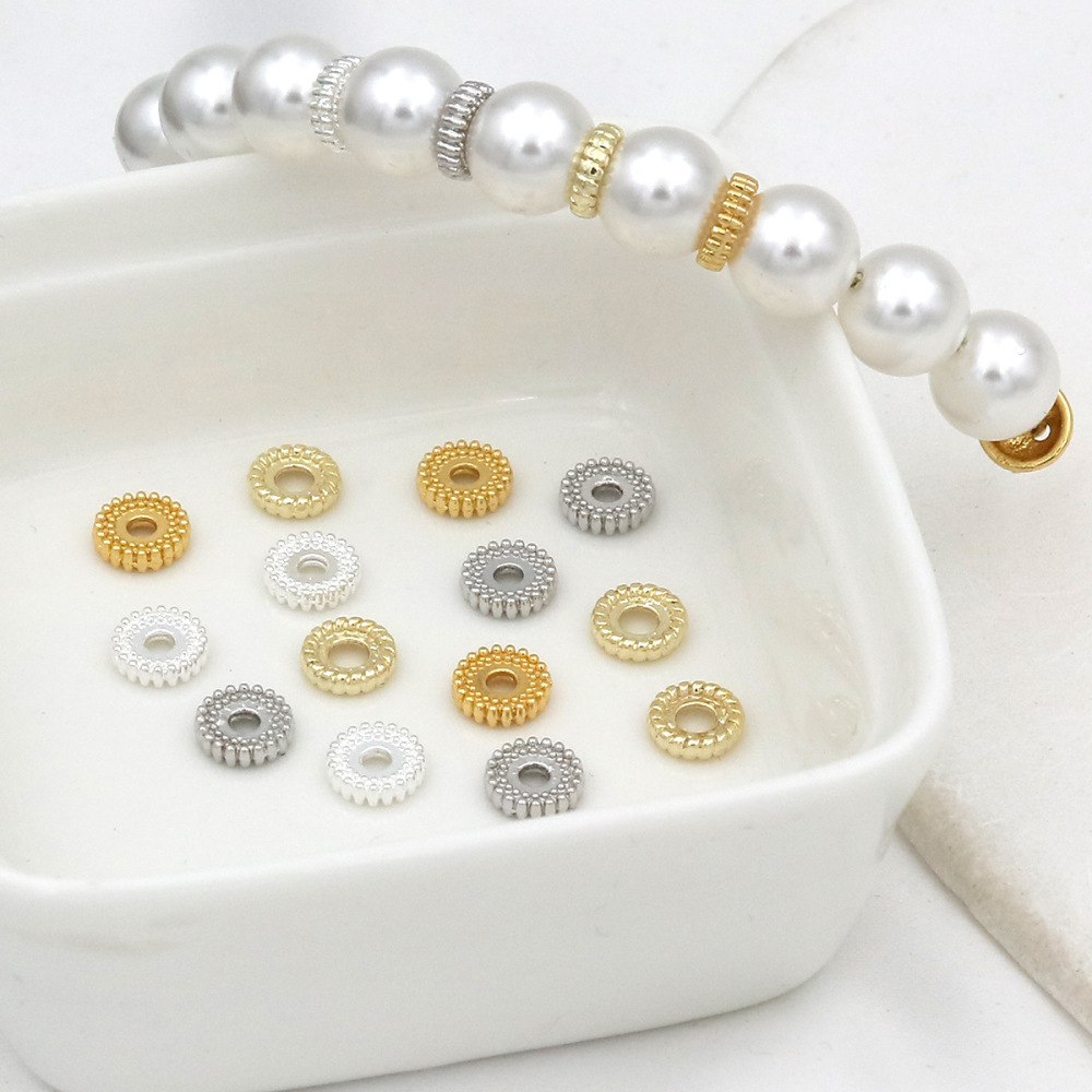 MYK3721-100 pieces/bag 18K gear spacer bead bracelet necklace accessory