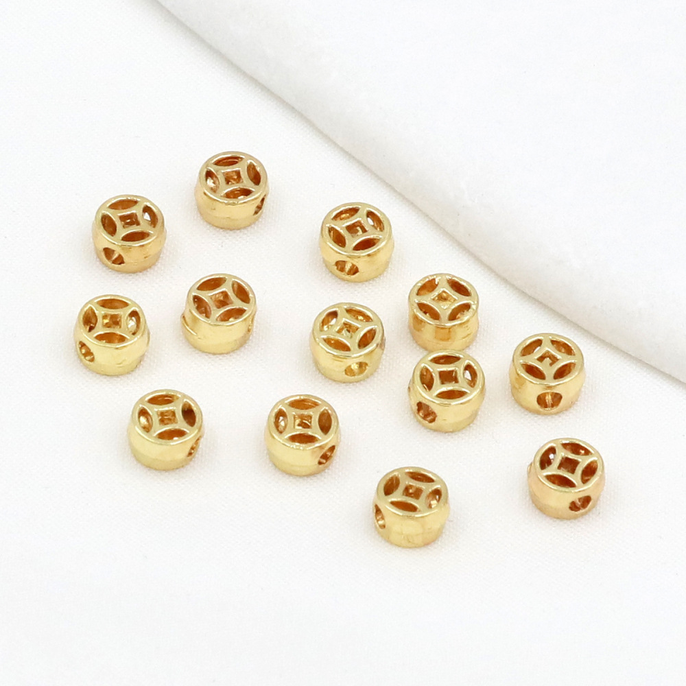 MYK3725-100 pieces/bag of 18k copper coin spacers