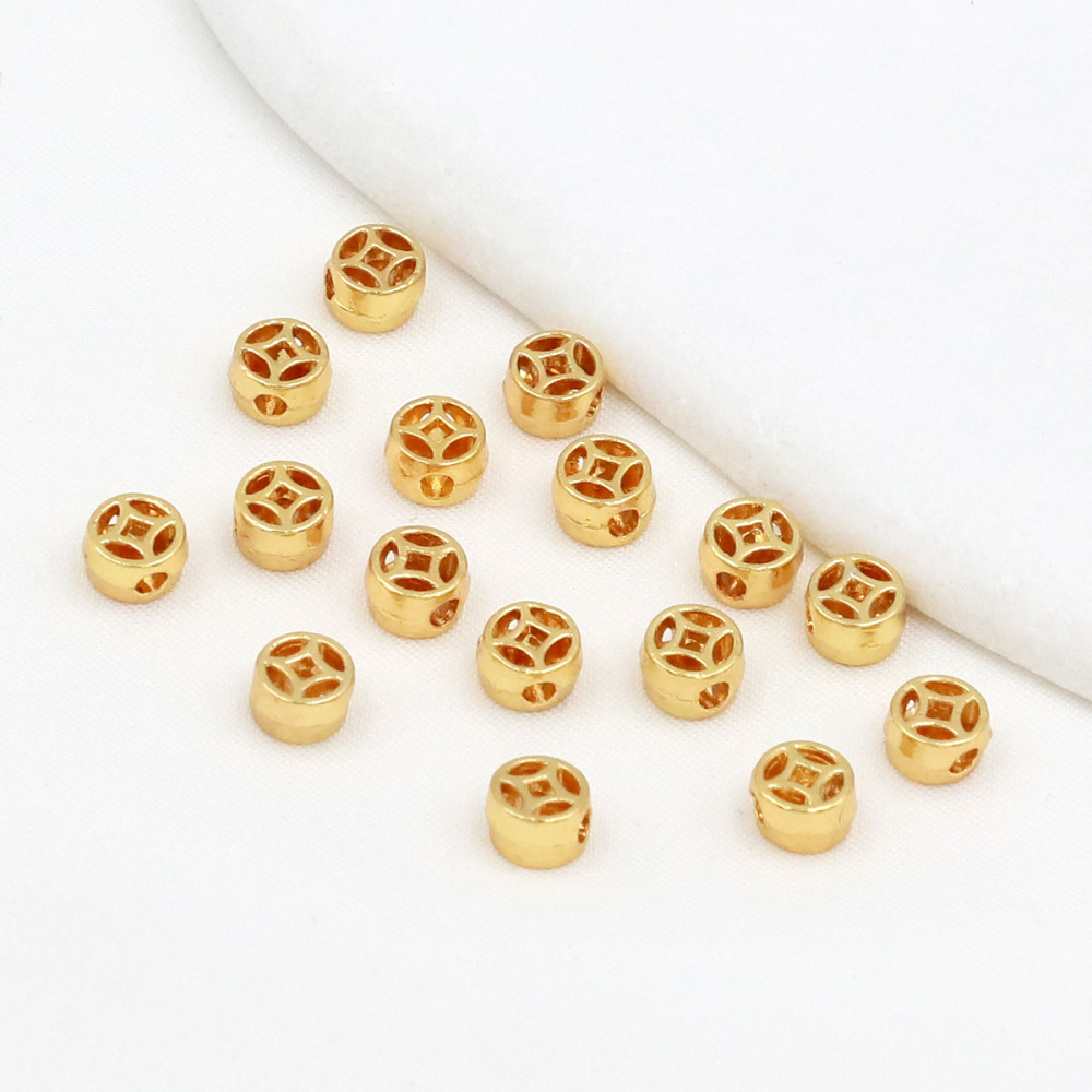 MYK3725-100 pieces/bag of 18k copper coin spacers