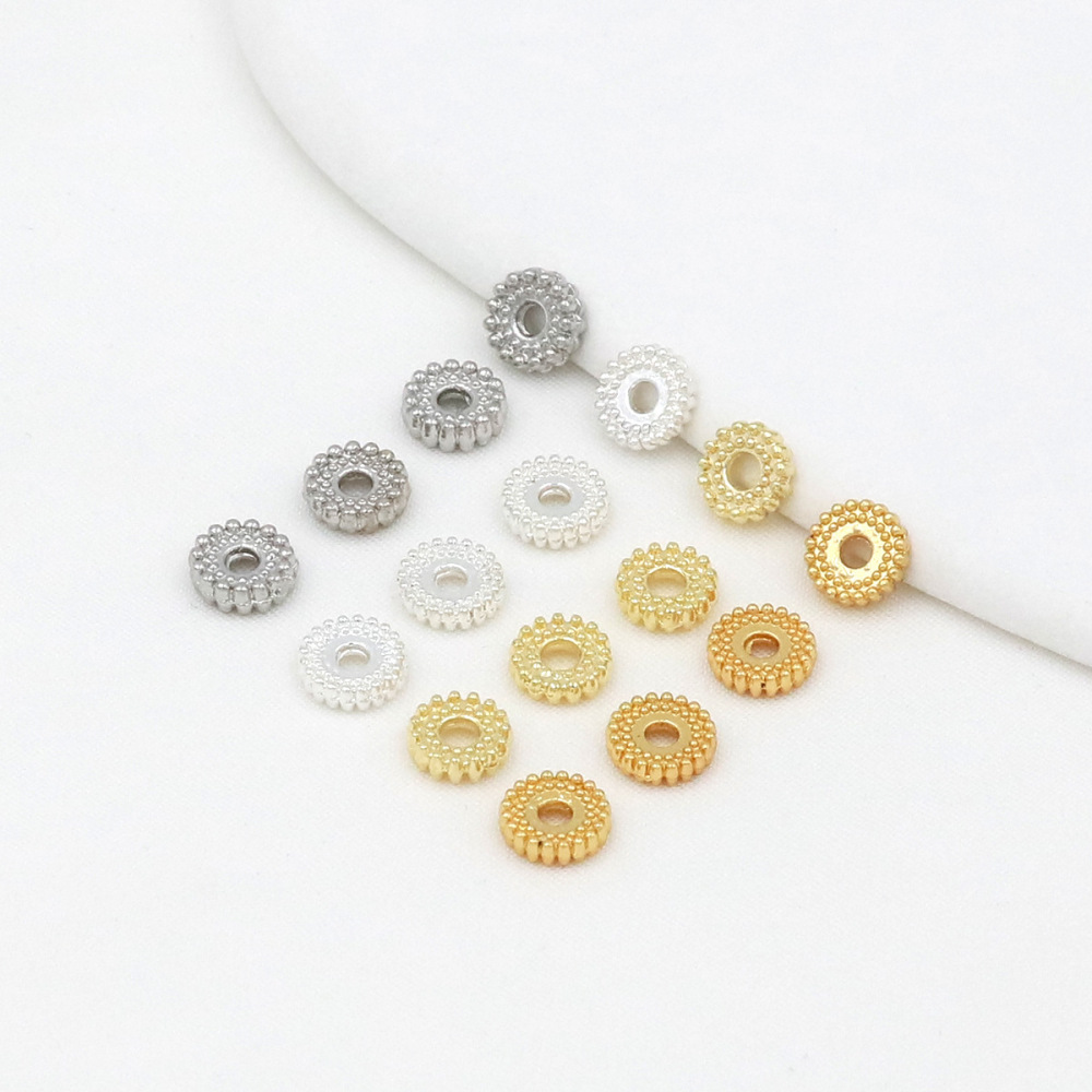 MYK3721-100 pieces/bag 18K gear spacer bead bracelet necklace accessory