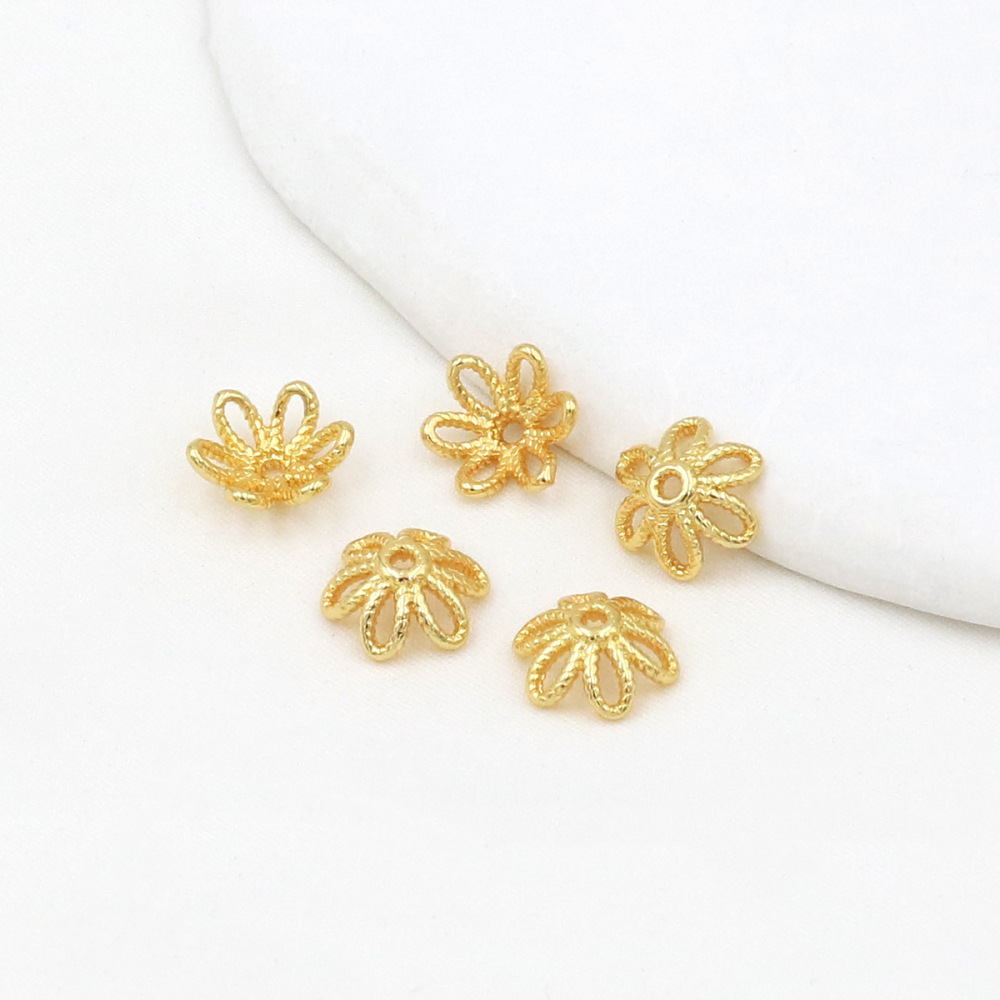 MYK3735-100 pieces/bag 18K floral bead holder/spacer