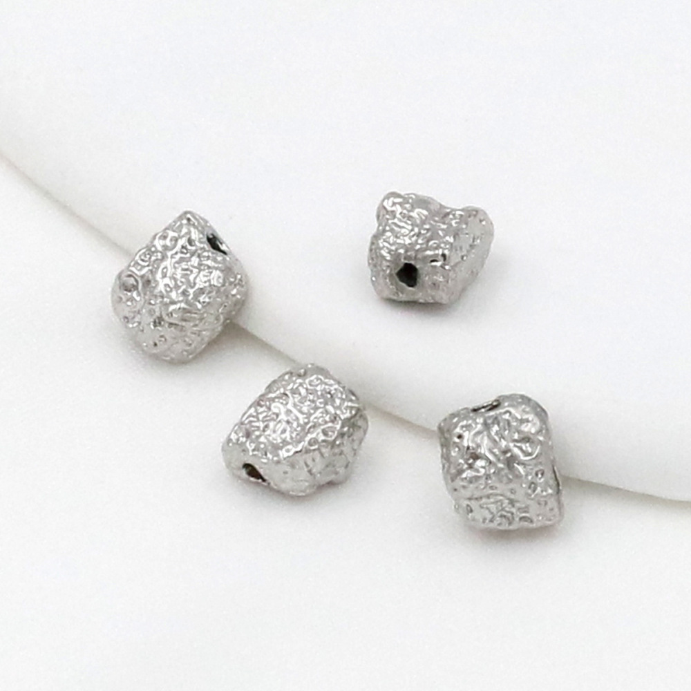 MYK3729-100 pieces/bag of 18K speckled irregular-shaped loose silver spacer beads