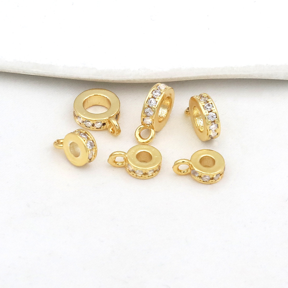 MYK3715-100 pieces/bag of 18K zircon-set single pendant spacer beads