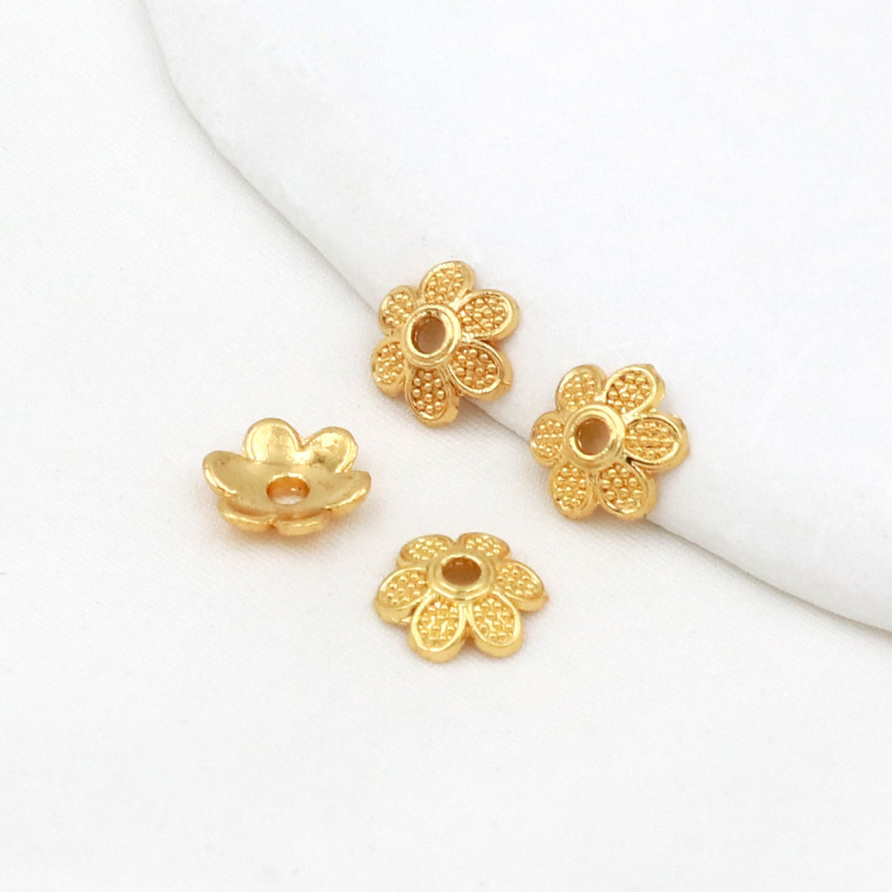 MYK3735-100 pieces/bag 18K floral bead holder/spacer