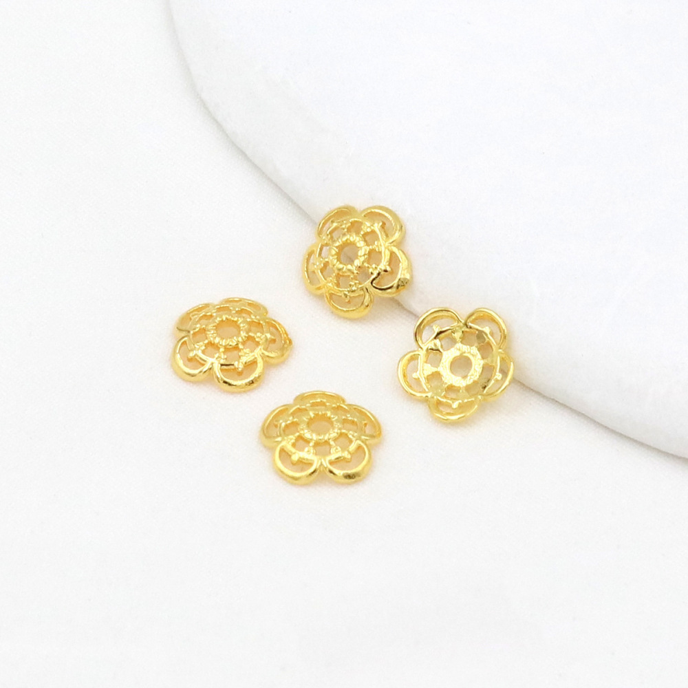 MYK3735-100 pieces/bag 18K floral bead holder/spacer