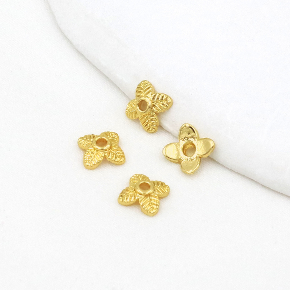 MYK3735-100 pieces/bag 18K floral bead holder/spacer