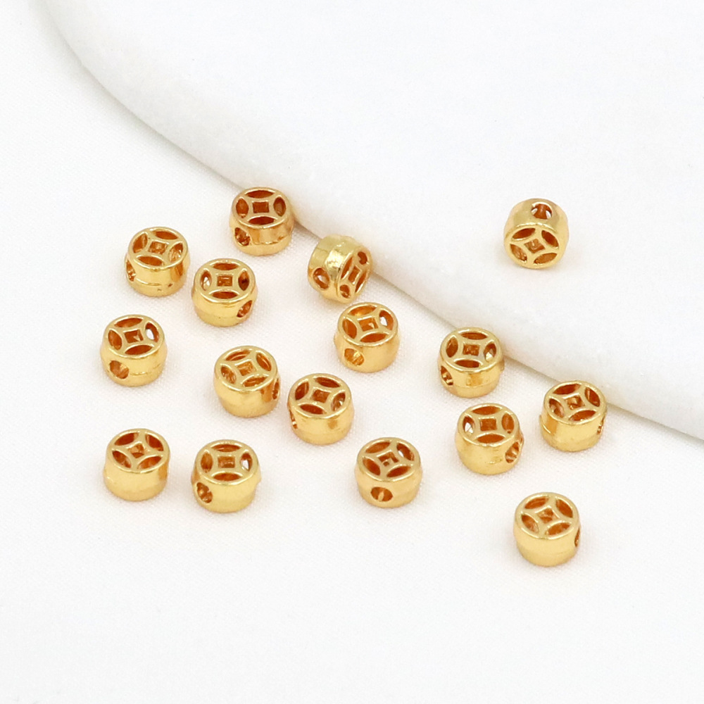 MYK3725-100 pieces/bag of 18k copper coin spacers
