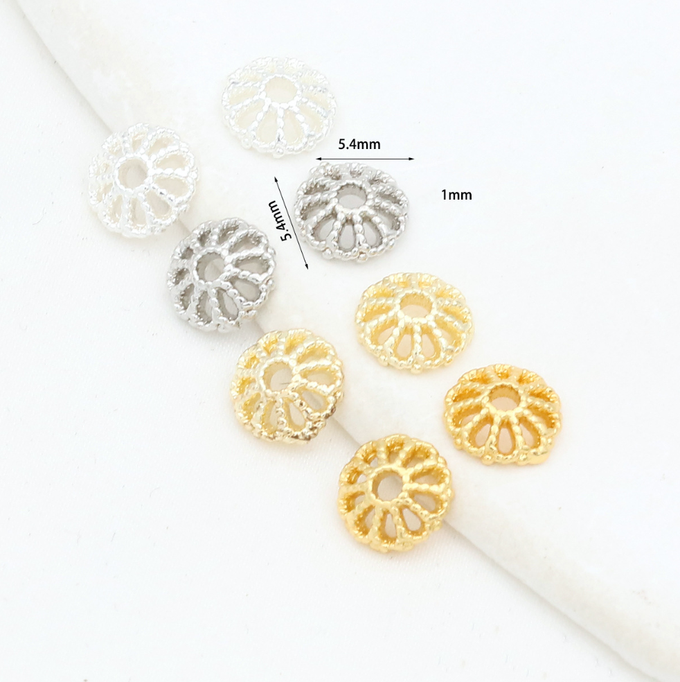 MYK3735-100 pieces/bag 18K floral bead holder/spacer