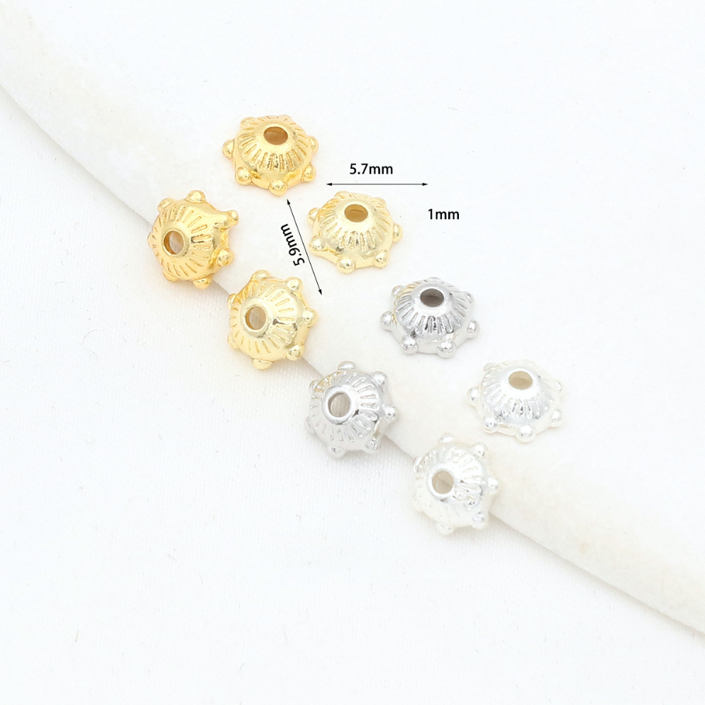 MYK3735-100 pieces/bag 18K floral bead holder/spacer