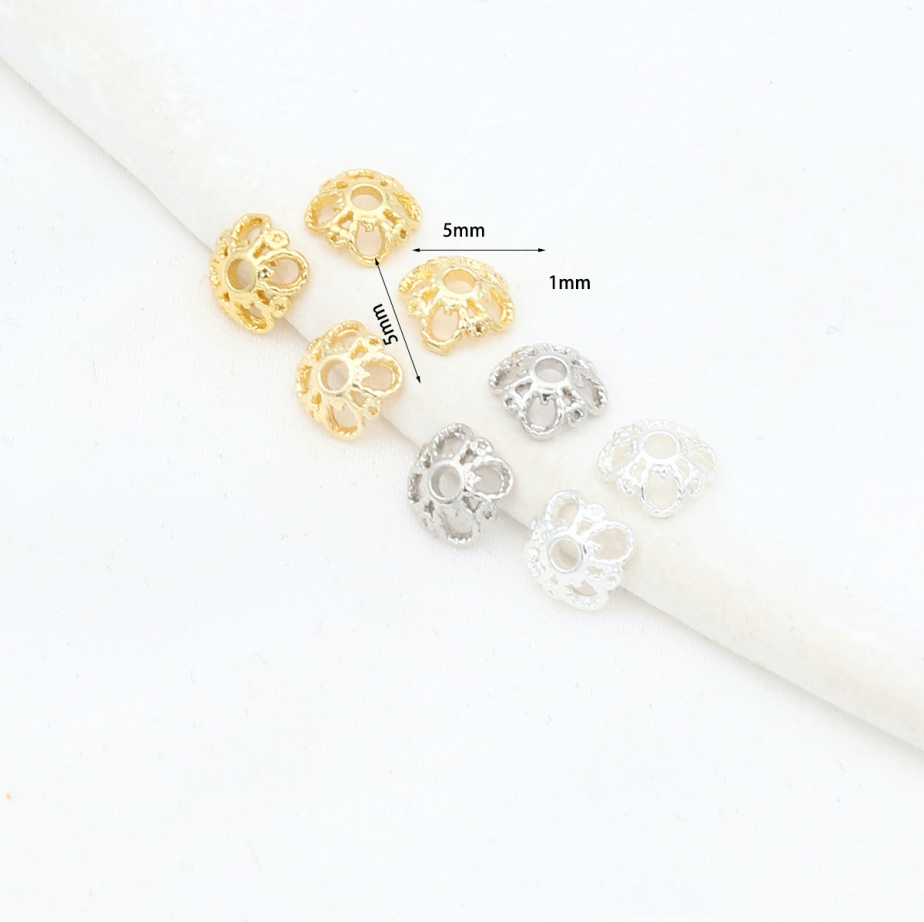MYK3735-100 pieces/bag 18K floral bead holder/spacer