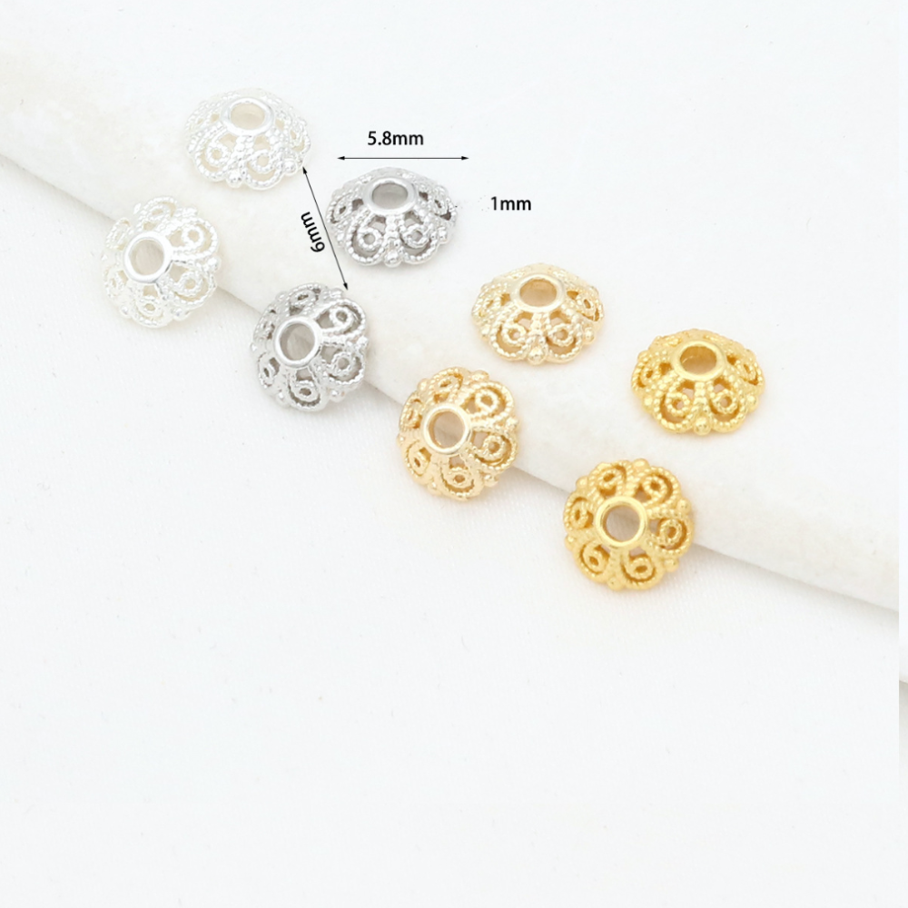 MYK3735-100 pieces/bag 18K floral bead holder/spacer