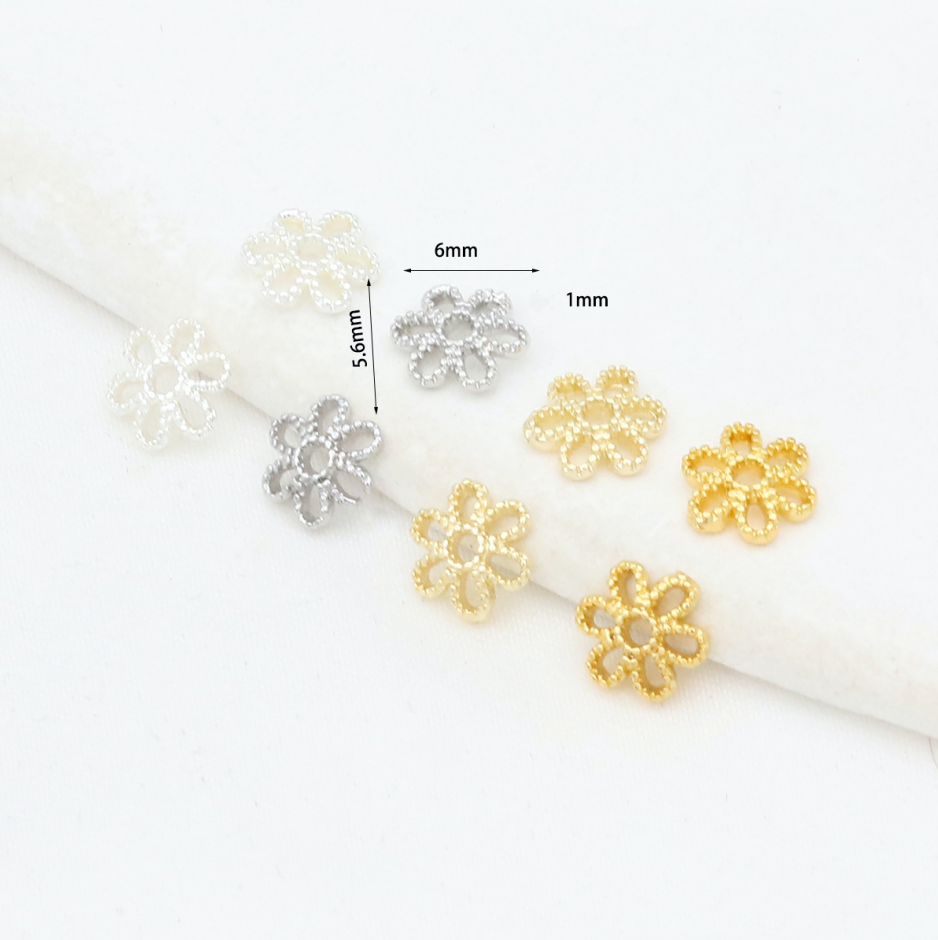 MYK3735-100 pieces/bag 18K floral bead holder/spacer