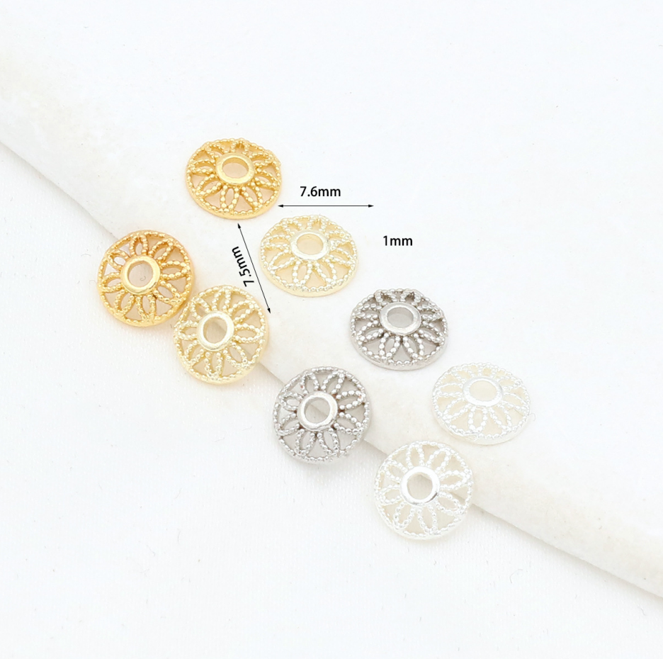 MYK3735-100 pieces/bag 18K floral bead holder/spacer