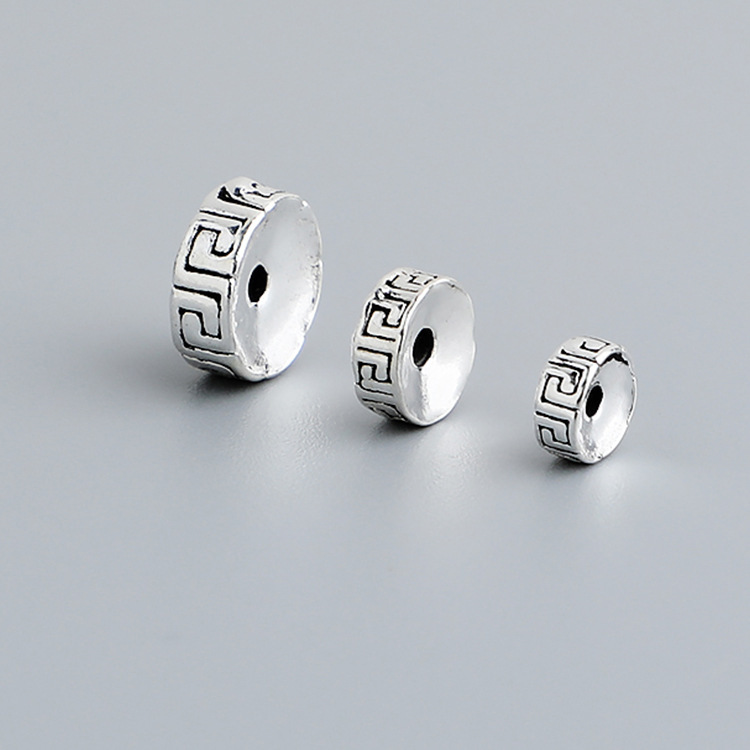 S925 Sterling Silver Vintage Thai Silver Spacer Beads - DIY Accessories