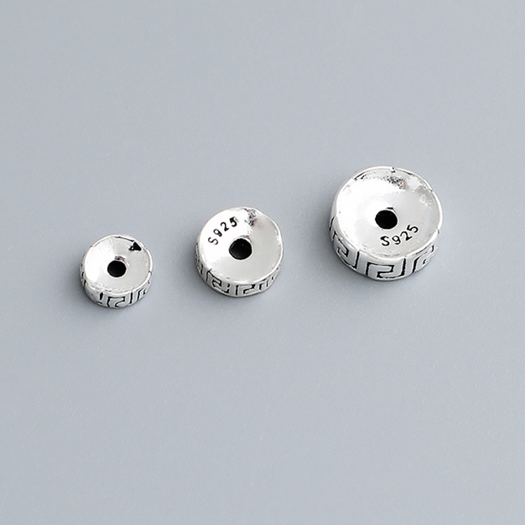 S925 Sterling Silver Vintage Thai Silver Spacer Beads - DIY Accessories