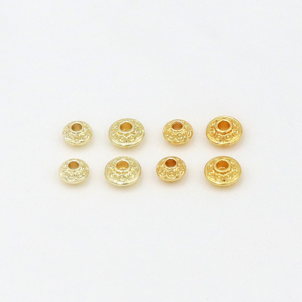 MYK3742-100 pieces/bag of 18K round UFO-shaped spacer beads