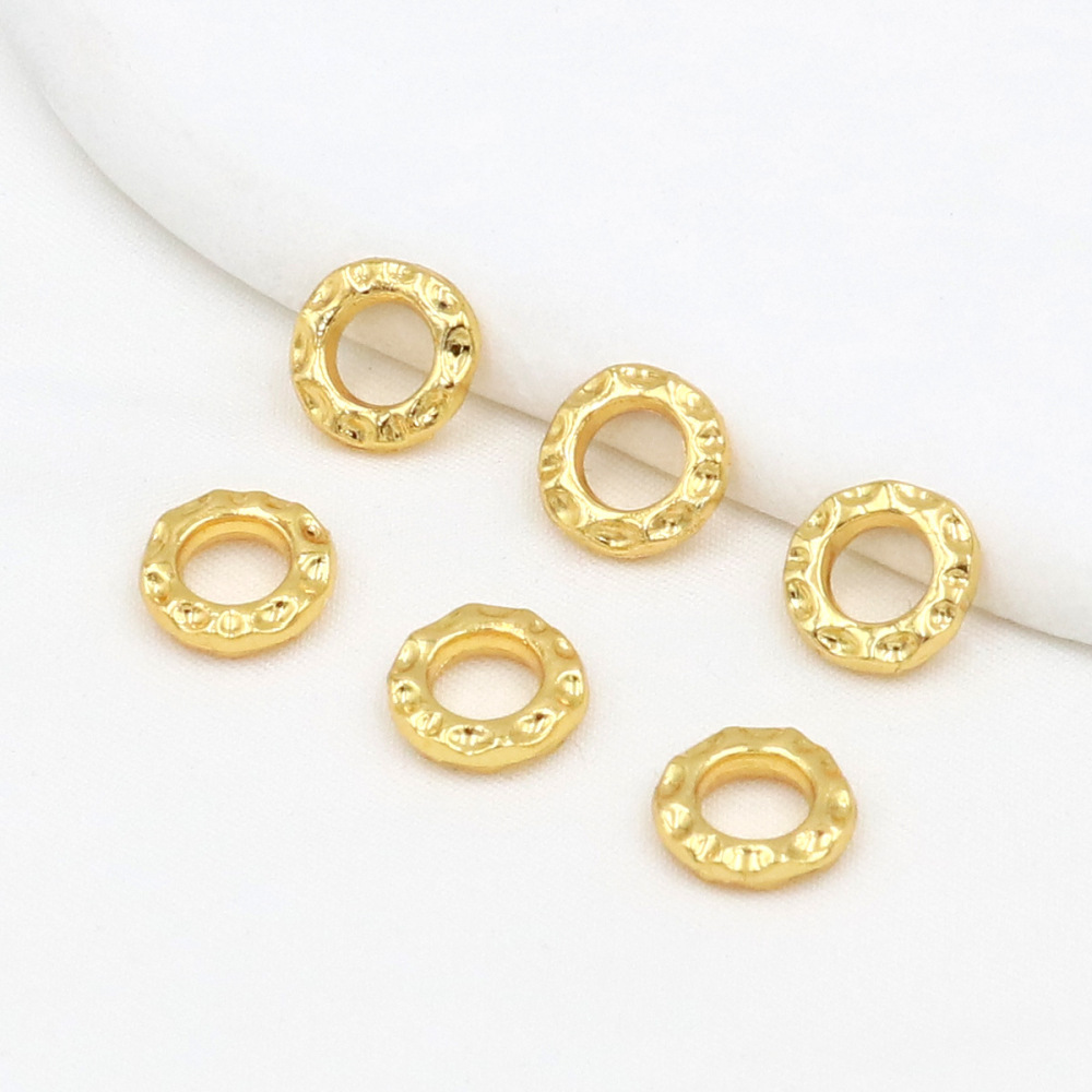 MYK3741-100 pieces/bag of 18k gold textured spacer Qiankun Ring DIY accessories
