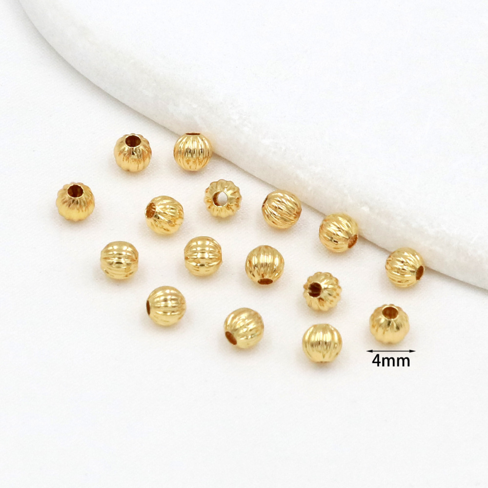 MYK3750-100 pieces/bag 18K Lantern Beads DIY Handmade Spacer Beads