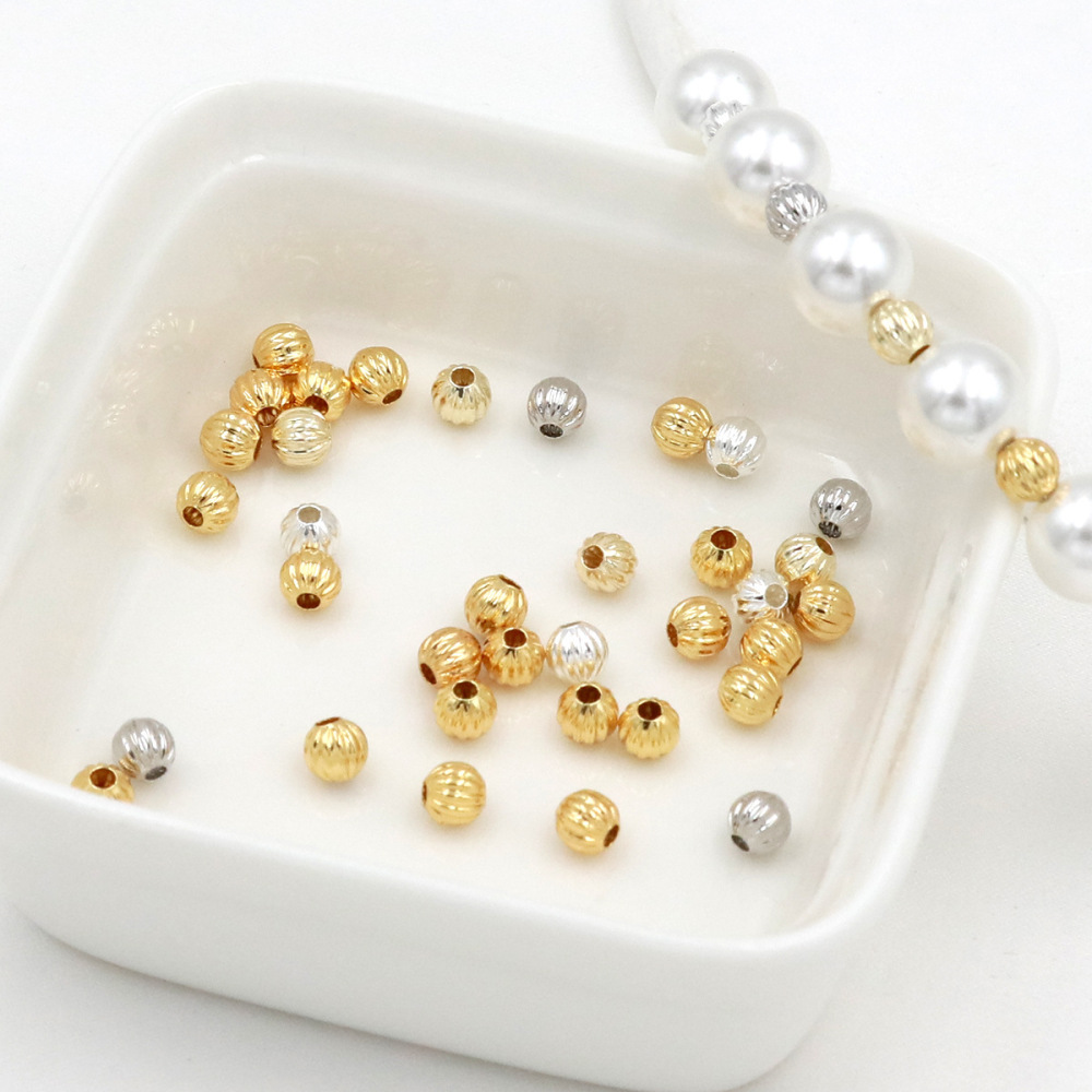 MYK3750-100 pieces/bag 18K Lantern Beads DIY Handmade Spacer Beads