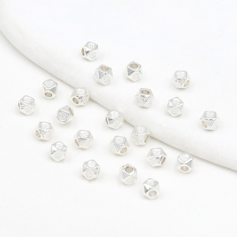 MYK3743-100 pieces/bag 18k gold dotted diamond-shaped spacer beads
