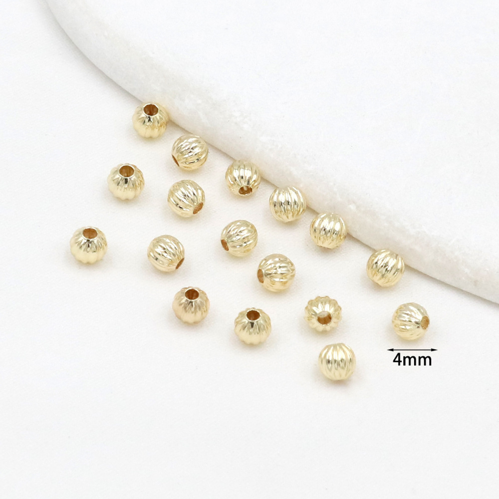 MYK3750-100 pieces/bag 18K Lantern Beads DIY Handmade Spacer Beads