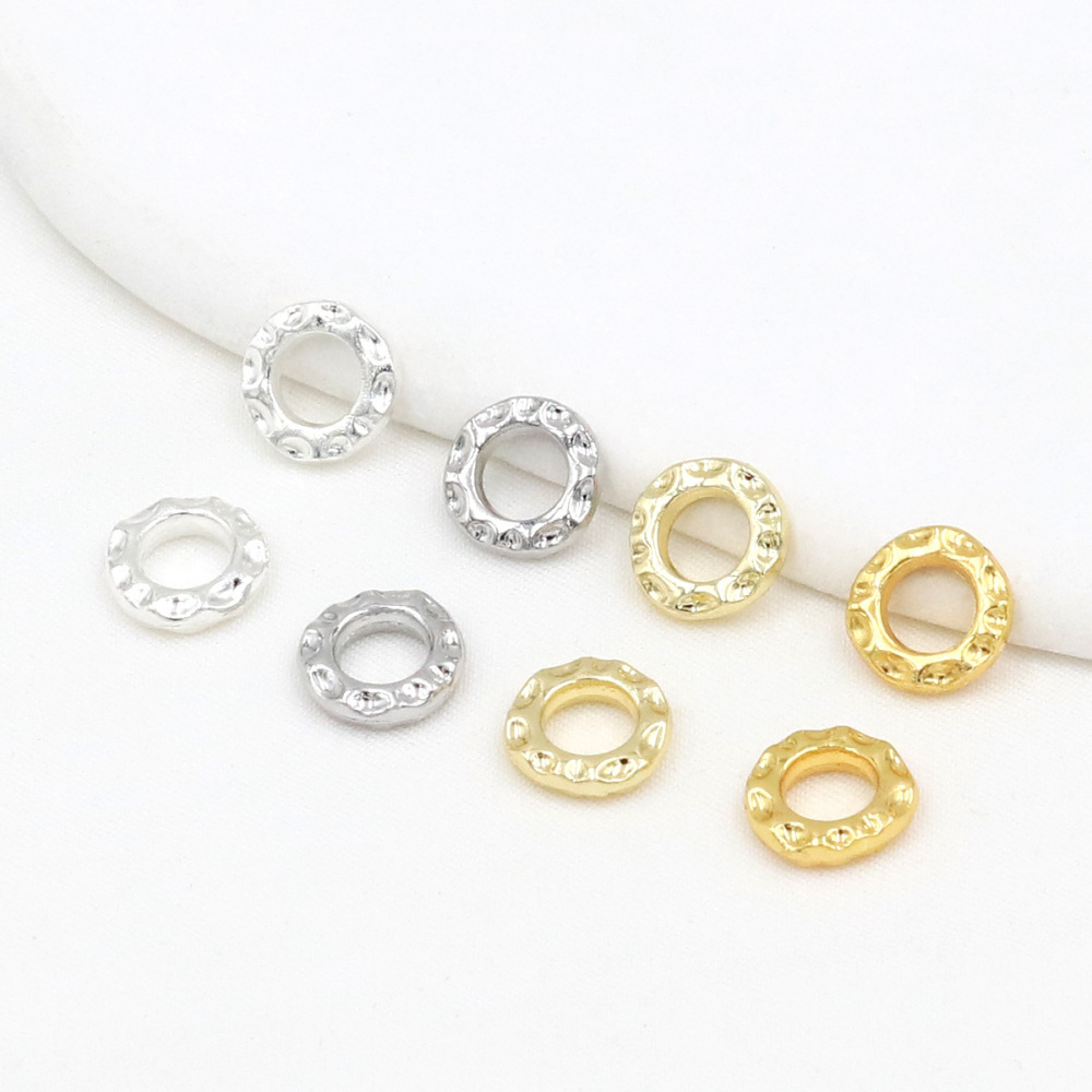 MYK3741-100 pieces/bag of 18k gold textured spacer Qiankun Ring DIY accessories