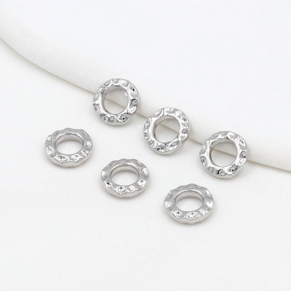 MYK3741-100 pieces/bag of 18k gold textured spacer Qiankun Ring DIY accessories