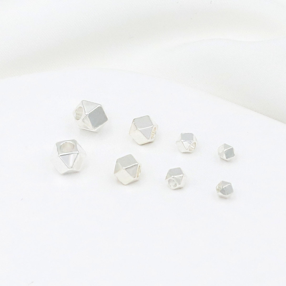 MYK3749-100 pieces/bag 18K polygonal multifaceted spacer beads, diamond-shaped beads