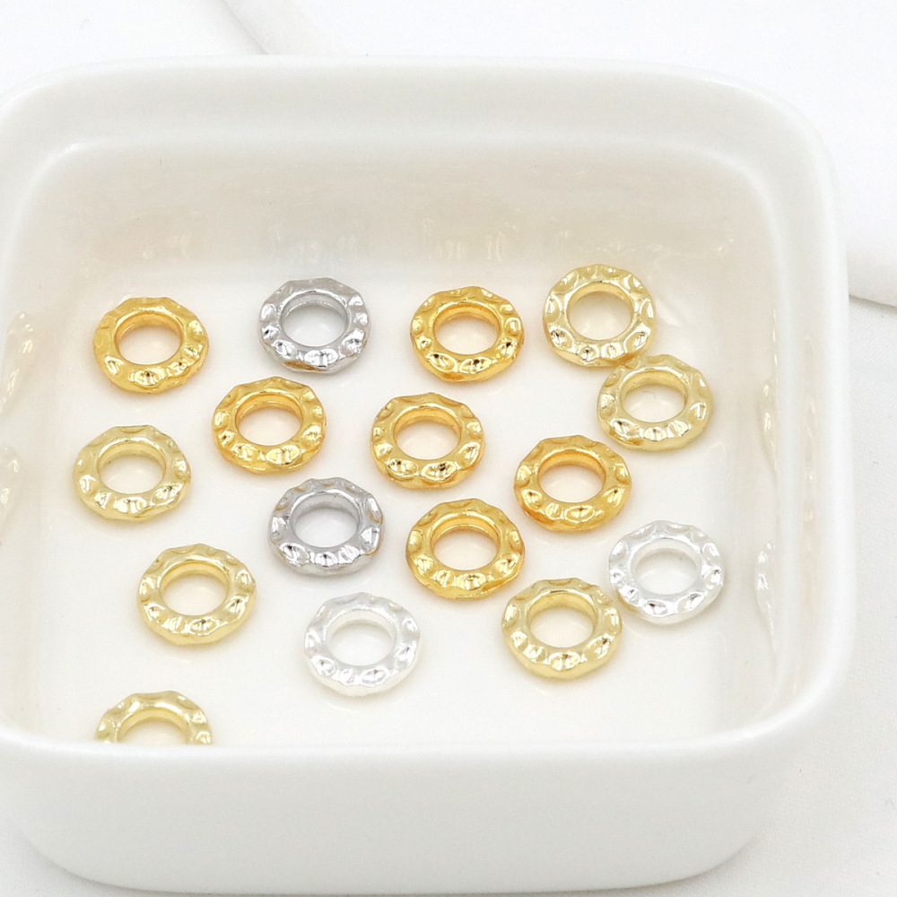 MYK3741-100 pieces/bag of 18k gold textured spacer Qiankun Ring DIY accessories