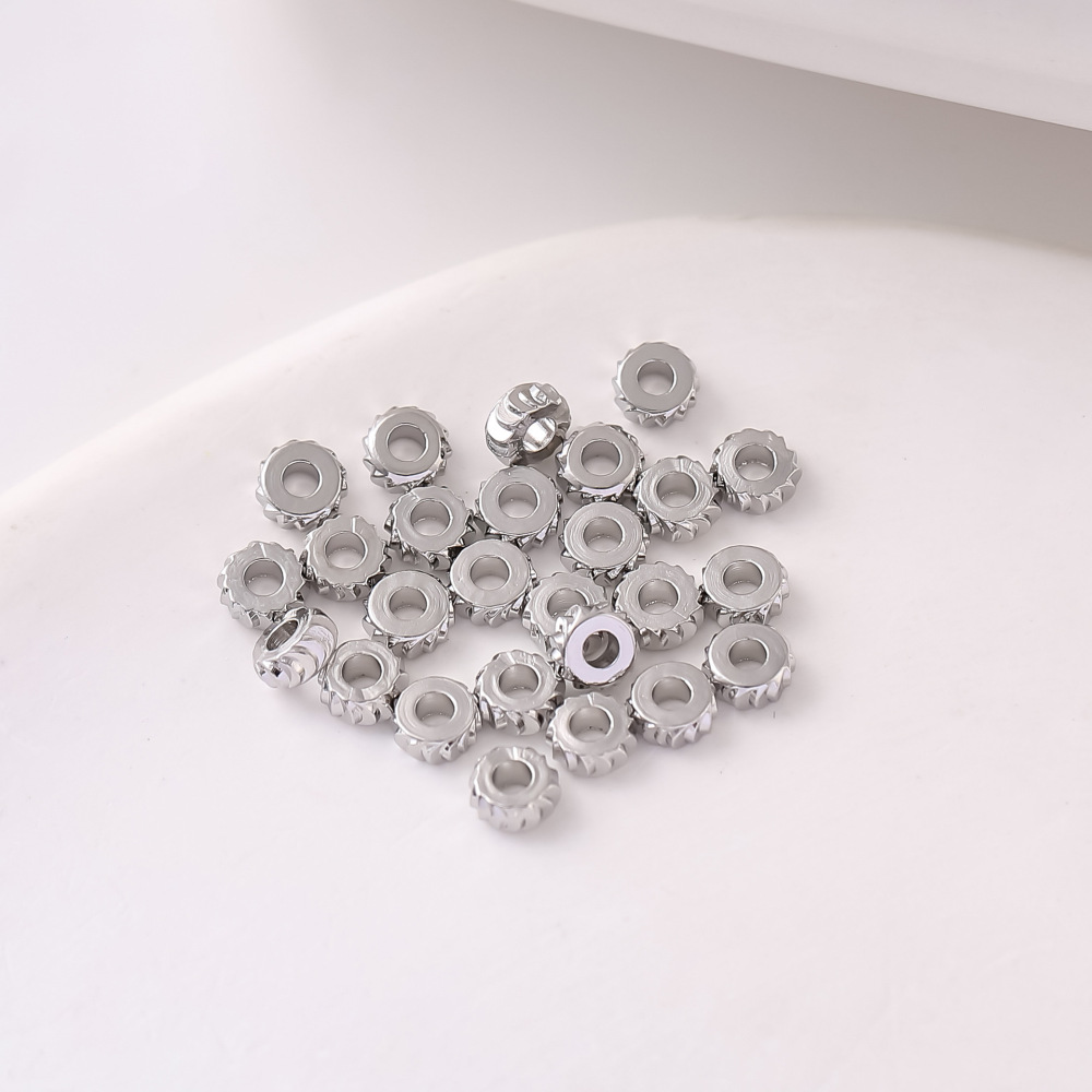 MYK3738-100 pieces/bag 18K flat curved blade ball wheel spacer beads