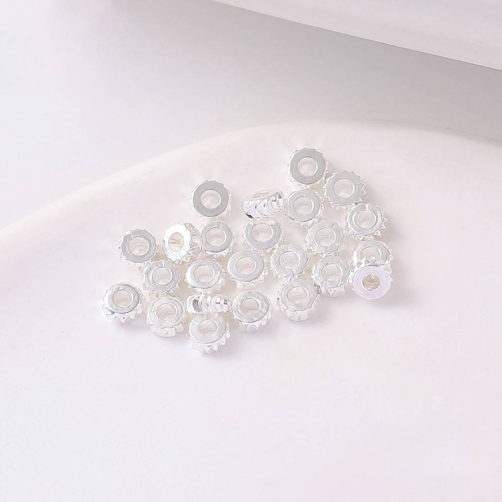 MYK3738-100 pieces/bag 18K flat curved blade ball wheel spacer beads