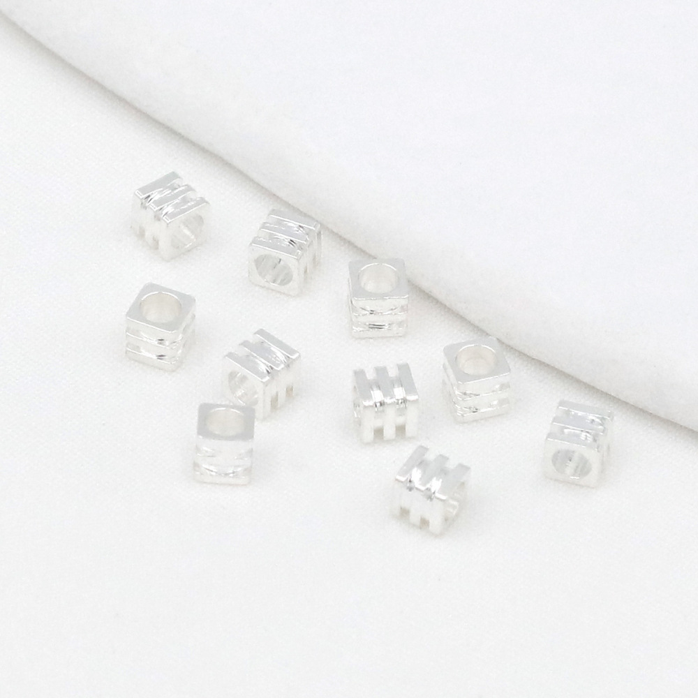 MYK3751-100 pieces/bag of 18K gold square three-tiered tower-shaped spacer beads