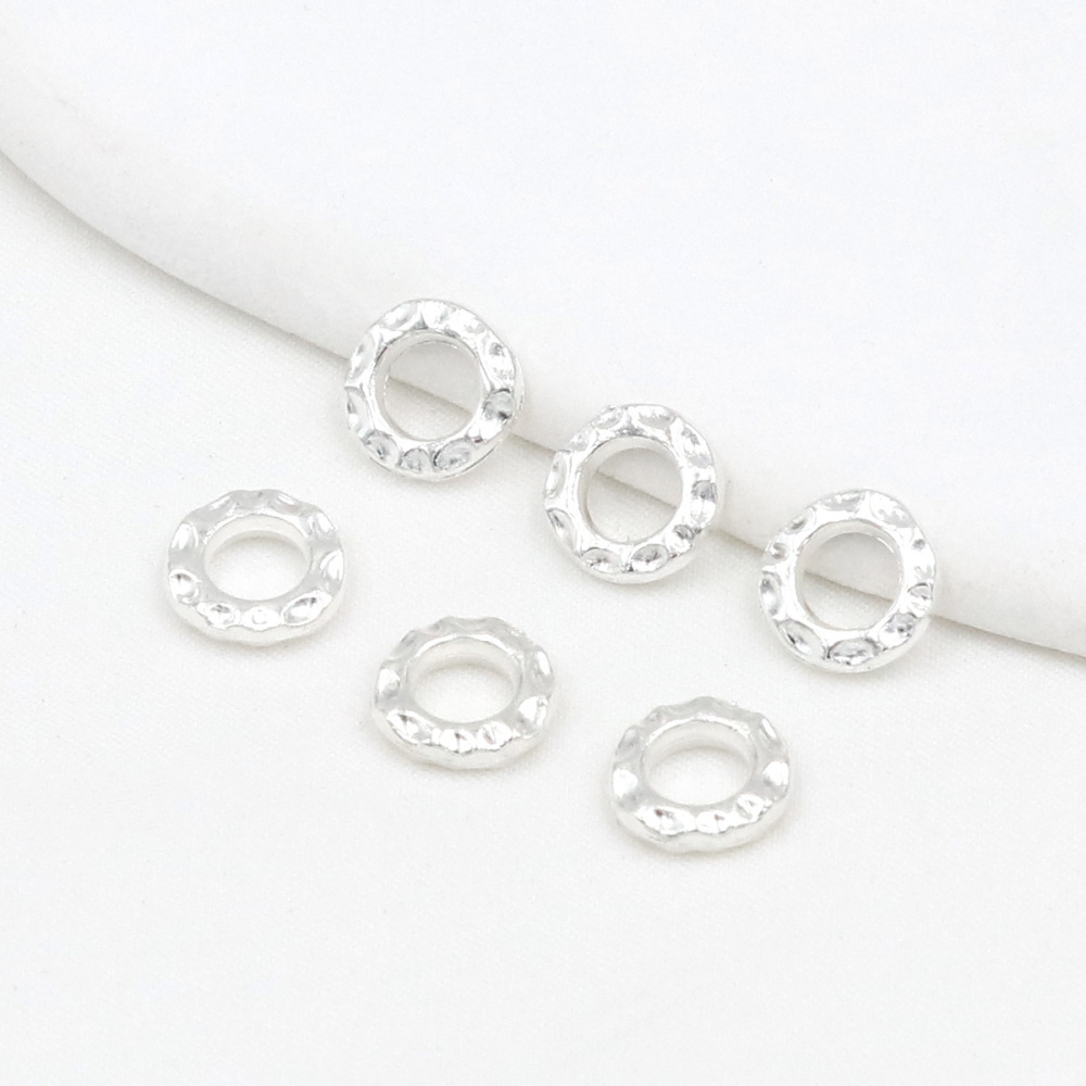 MYK3741-100 pieces/bag of 18k gold textured spacer Qiankun Ring DIY accessories
