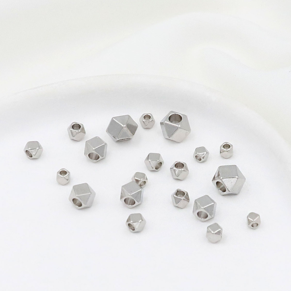 MYK3749-100 pieces/bag 18K polygonal multifaceted spacer beads, diamond-shaped beads