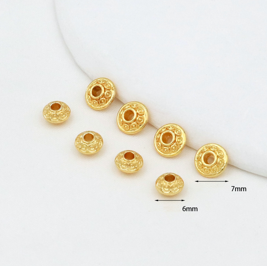 MYK3742-100 pieces/bag of 18K round UFO-shaped spacer beads