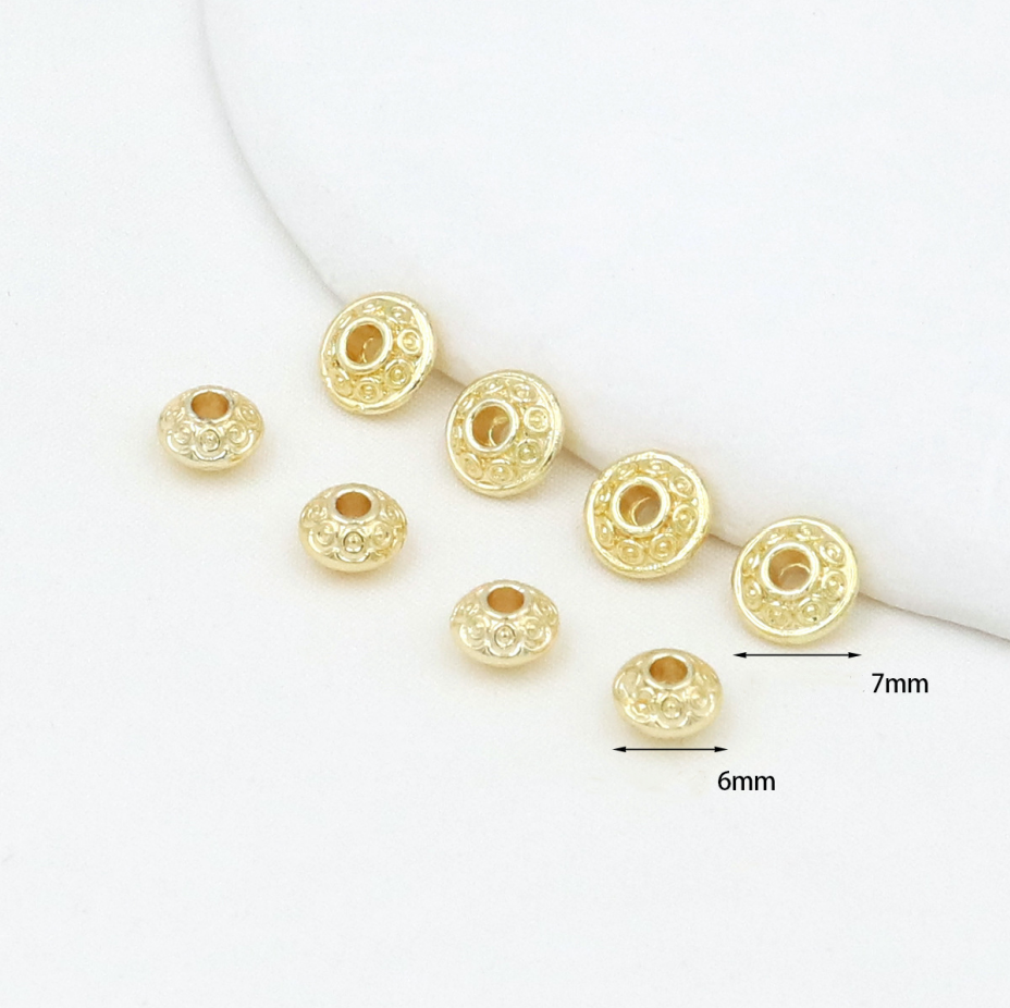 MYK3742-100 pieces/bag of 18K round UFO-shaped spacer beads