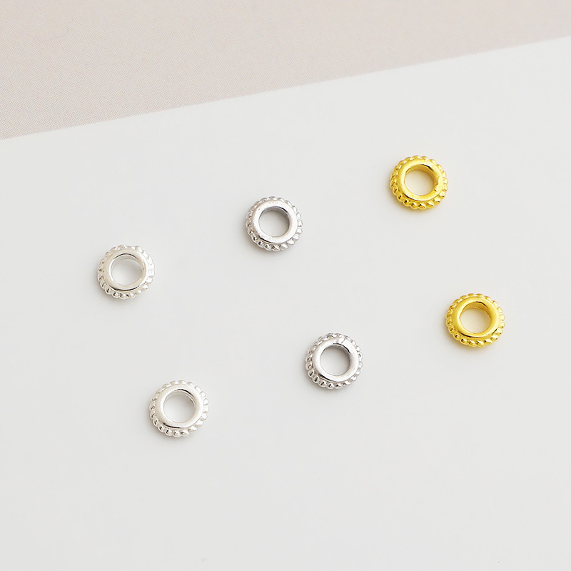 S925 Sterling Silver Twisted Spacer Beads - DIY Accessories